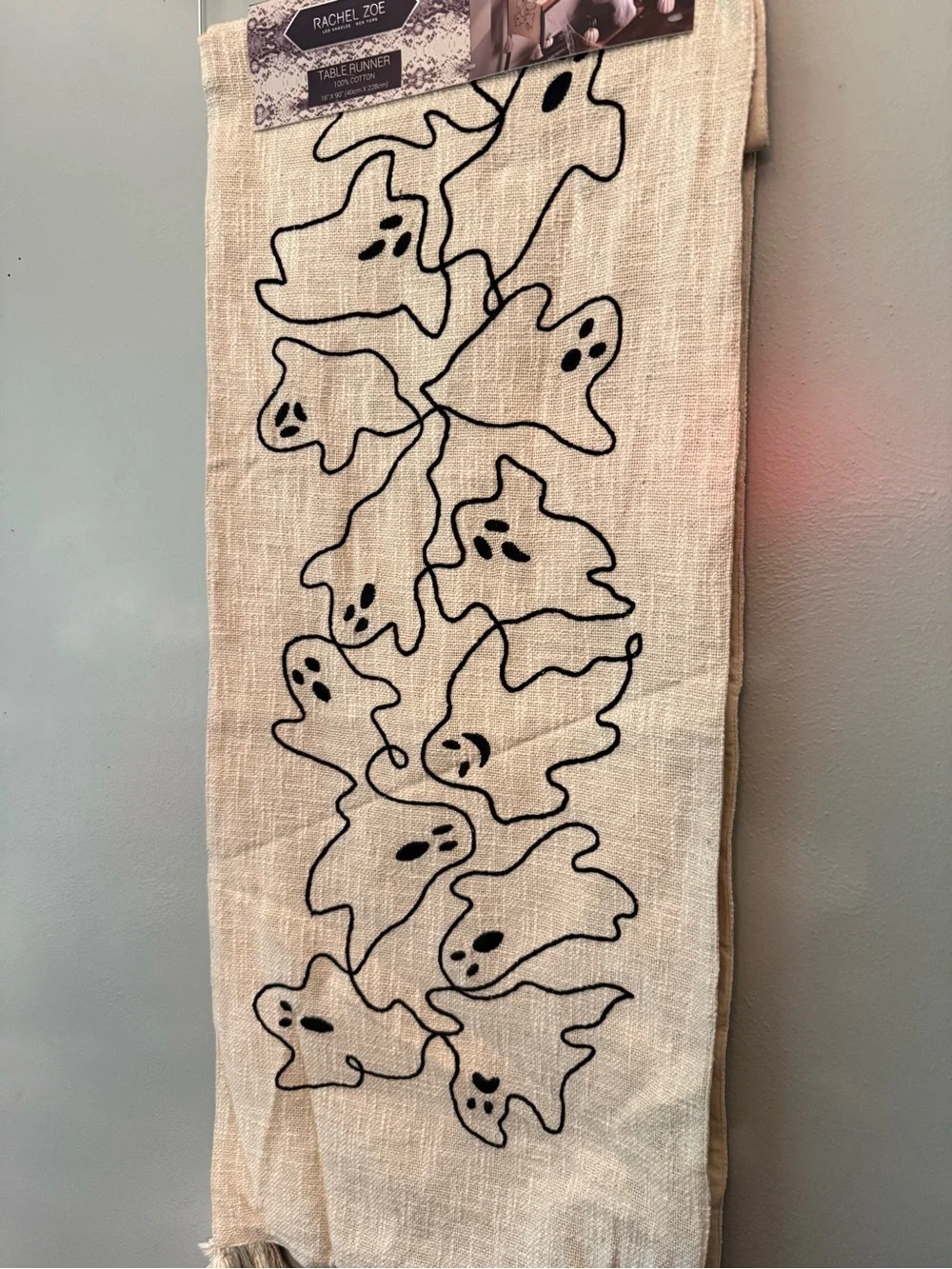 Rachel Zoe Cream Runner with Black Ghost Outline